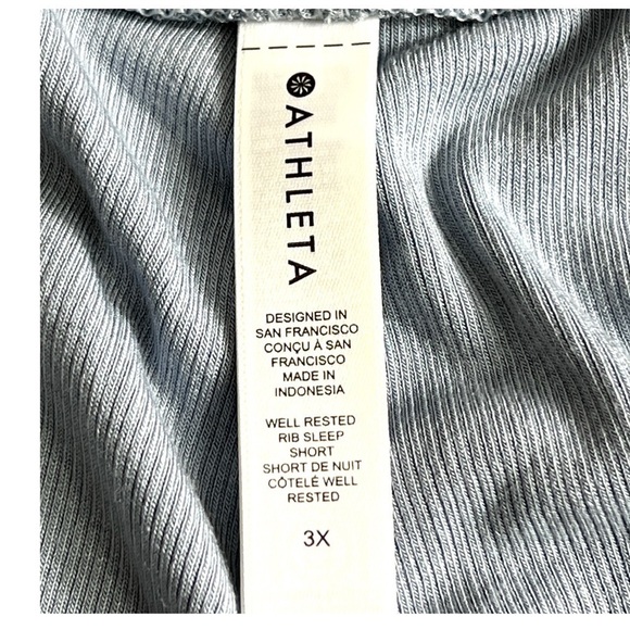 ATHLETA Light Blue Well Rested Rib Sleep Shorts - Picture 4 of 8